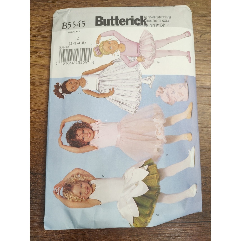 BUTTERICK PATTERN #6660 GIRLS LEOTARD SKIRT BALLET DANCE SZ 2-5 UNCUT PRNT 2001